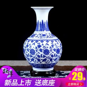 Blue and white porcelain vase furnishing articles flower arranging archaize little sitting room adornment handicraft gift of new Chinese style of jingdezhen ceramics