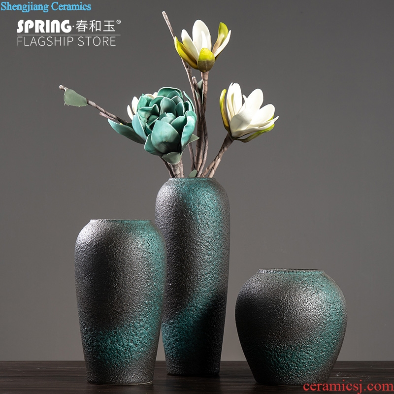 Contemporary and contracted ceramic flower vase continental creative living room white dried flowers, Nordic home furnishing articles