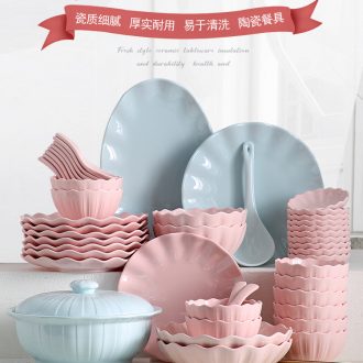 The dishes suit household Nordic web celebrity ins creative personality ceramic tableware to eat bowl chopsticks Japanese composite plate