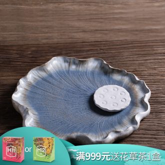 Million kilowatt/ceramic tea tray # circular kung fu tea tray tray no pipe tea table autumn lotus pool