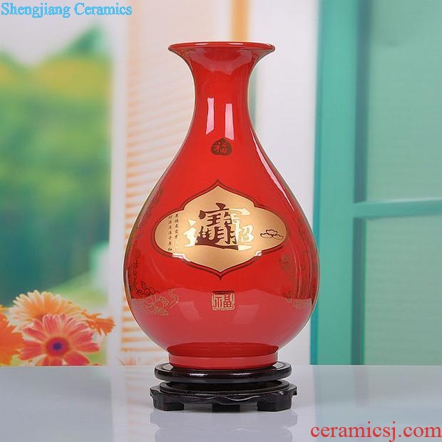 Jingdezhen ceramic vase modern wedding gift decoration furnishing articles home decoration China red porcelain vase