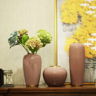 Modern new Chinese style ceramic vase furnishing articles dried flower arranging flowers sitting room TV ark postmodern contracted household decorations