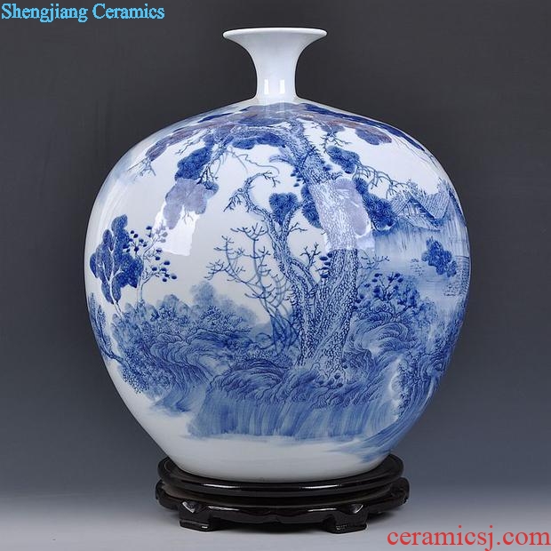 Jingdezhen ceramics famous masterpieces hand-painted porcelain of pomegranate sitting room porch place bottle home decoration arts and crafts