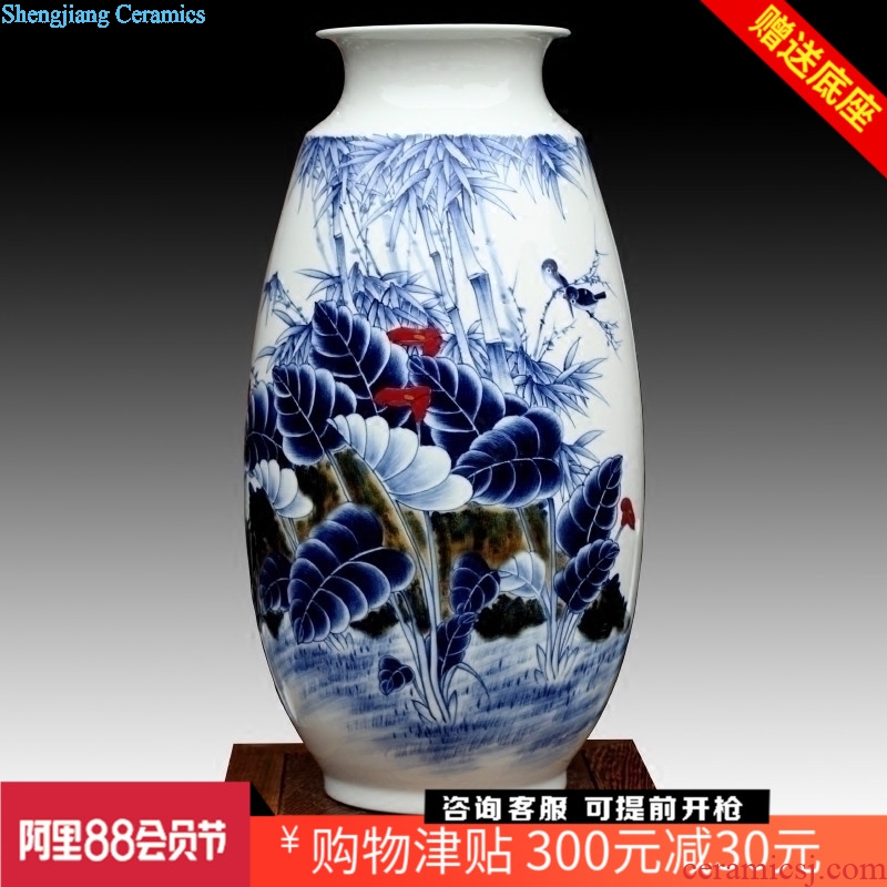 Jingdezhen ceramics hand-painted bamboo report peaceful ceramic vase home sitting room place modern archaized decorations