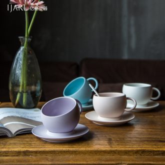 Ijarl million jia creative European cup ceramic coffee cup set contracted small pure and fresh and couple coffee cups and saucers