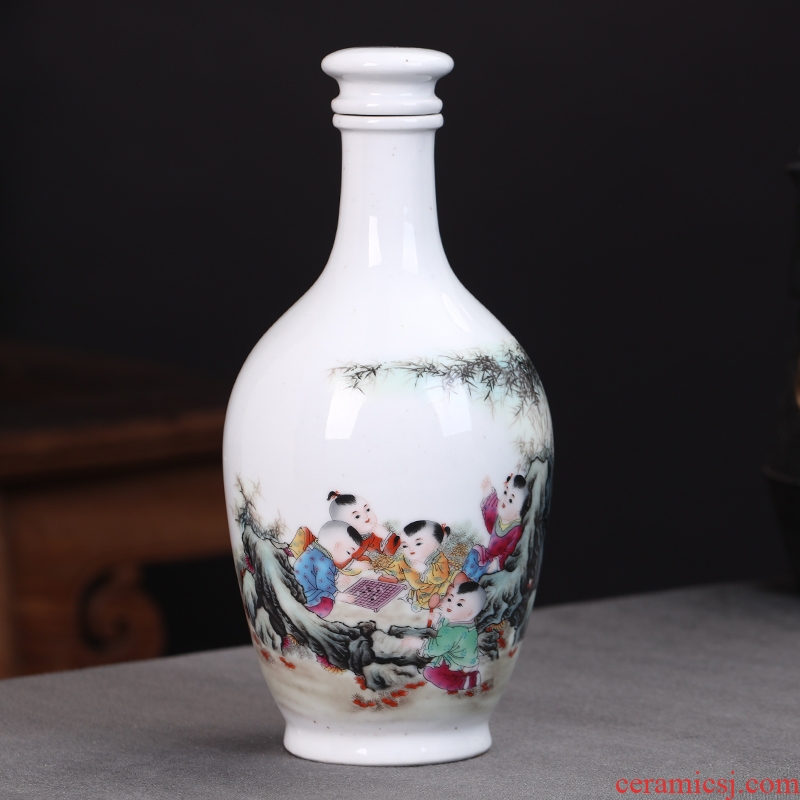 Hu jun of jingdezhen private custom ceramic bottle 3 kg jar empty bottle classical hip flask wine bottle