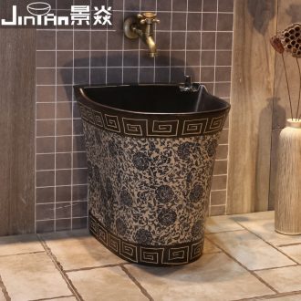 JingYan son back to the blue and white basin of Chinese style restoring ancient ways of ceramic art mop pool mop pool to the balcony toilet mop pool