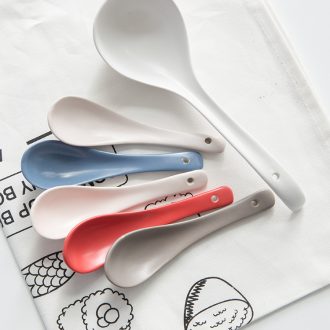 Ijarl million jia creative Nordic ceramic household contracted porridge spoon ladle spoon to eat soup spoon scoop of Ceylon island