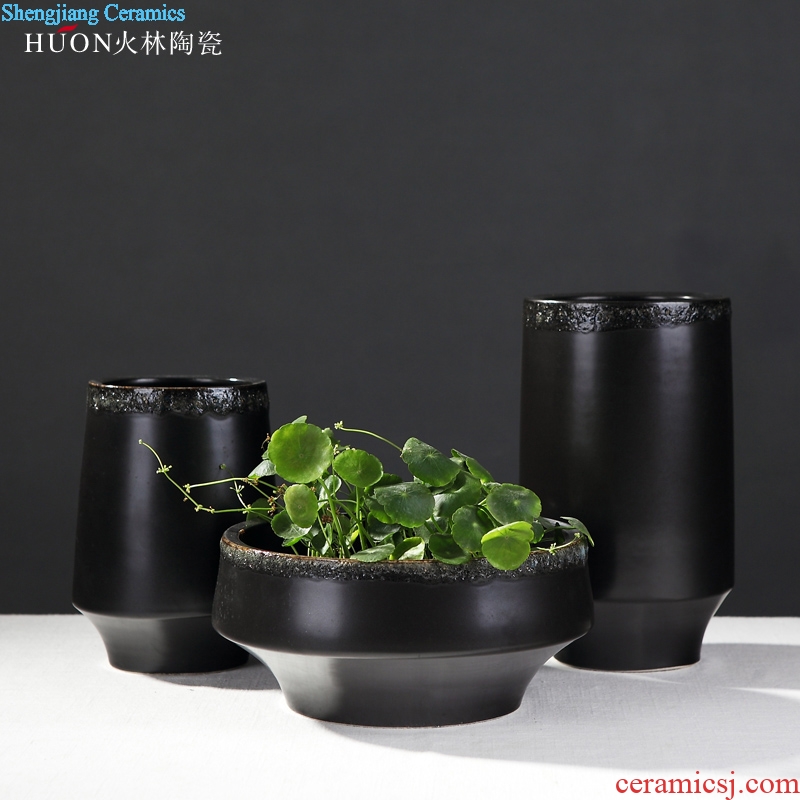 Jet Chinese wind restoring ancient ways ceramic vase of modern new Chinese style wood house sitting room zen place adorn article