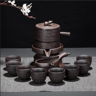 Leopard lam semi-automatic tea ware tea to implement lazy all kung fu tea set suit household atone purple ceramic teapot