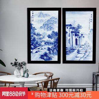 Jingdezhen blue and white porcelain plate painter hand-painted landscapes hang in the living room sofa setting wall decoration ceramics paintings