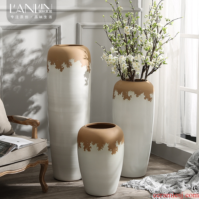 Large vases, contemporary and contracted sitting room to heavy flower arranging flower implement coarse some ceramic pot home decoration ceramic furnishing articles