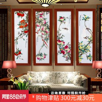 Hand-painted jingdezhen porcelain plate spring, summer, autumn and winter four screen painter in the sitting room sofa setting wall adornment that hang a picture