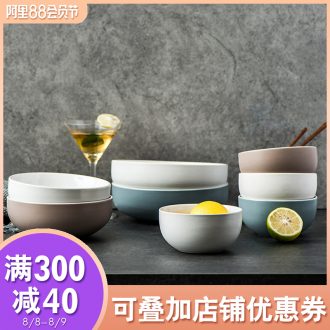 Ijarl million jia household ceramics creative Japanese students eat bowl millet rice bowl Korean soup bowl a salad bowl