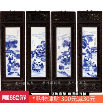 Jingdezhen blue and white porcelain paint ceramic porcelain plate painter hung hand-drawn characters in sitting room decoration wall act the role ofing