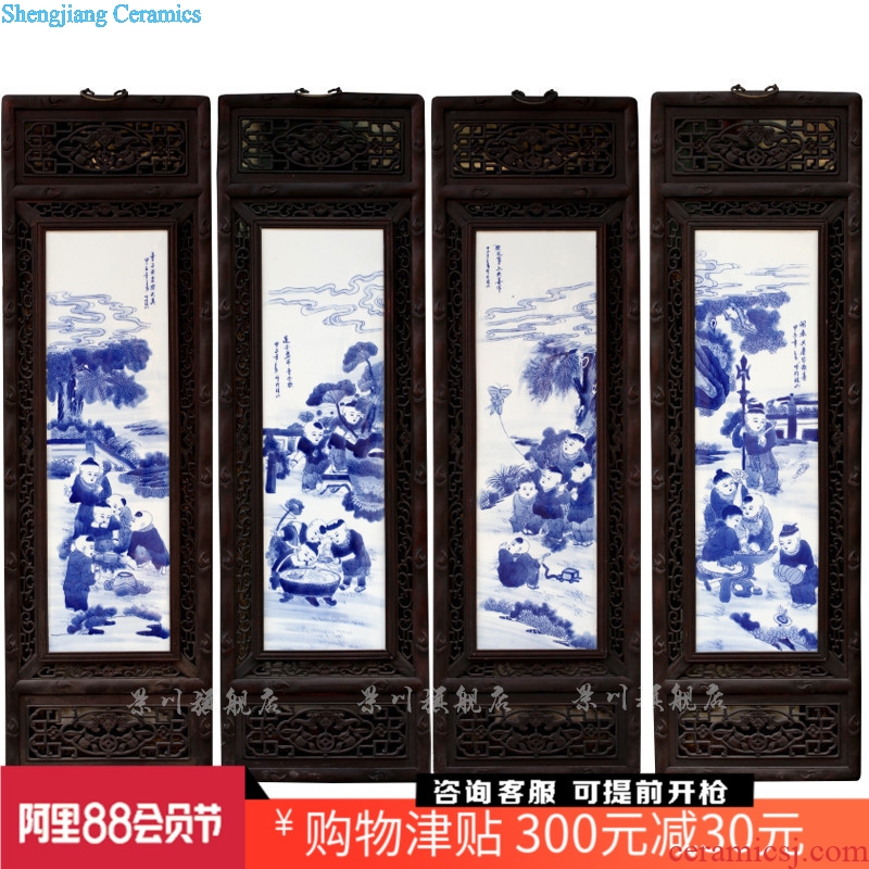 Jingdezhen blue and white porcelain paint ceramic porcelain plate painter hung hand-drawn characters in sitting room decoration wall act the role ofing