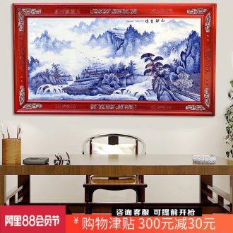 Jingdezhen has a long history in the hand-painted porcelain plate painting ceramic study of sitting room sofa background adornment style hang a picture