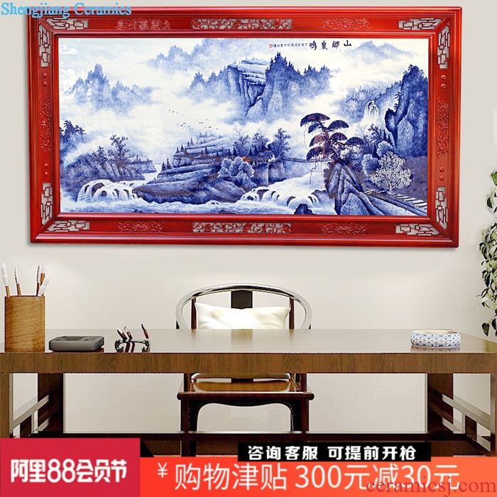 Jingdezhen has a long history in the hand-painted porcelain plate painting ceramic study of sitting room sofa background adornment style hang a picture