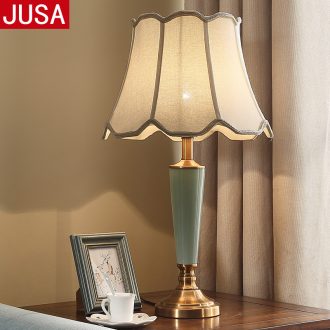 American whole copper ceramic desk lamp of bedroom the head of a bed European modern creative sitting room lamps and lanterns of study of household contracted warmth