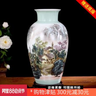 Jingdezhen ceramics khe sanh vase household living room office study Chinese fishing figure mesa place adorn article