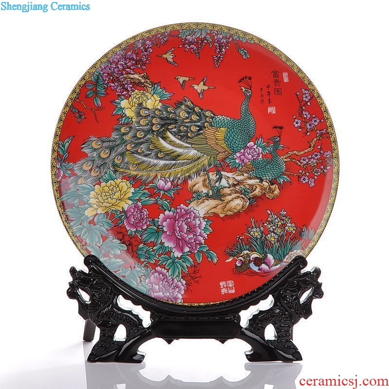 Jingdezhen modern decorative arts and crafts of creative home sitting room living room decoration art ceramic plate furnishing articles