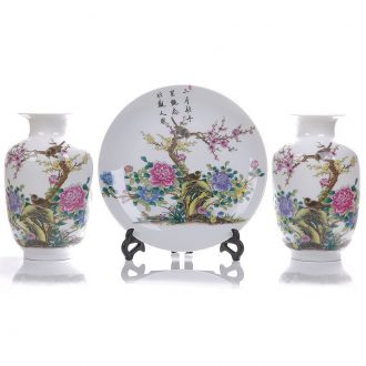 Jingdezhen ceramics modern fashion three-piece vase home furnishing articles sitting room adornment ornament arts and crafts