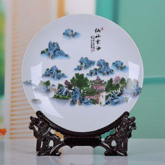Jingdezhen ceramics landscape faceplate hang dish modern household adornment handicraft decoration decoration plate