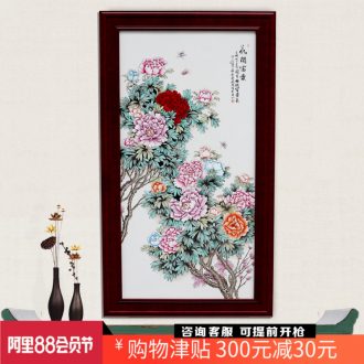 Hand-painted blooming flowers porcelain plate painter of jingdezhen ceramic hanging in the sitting room sofa background wall adornment bedroom