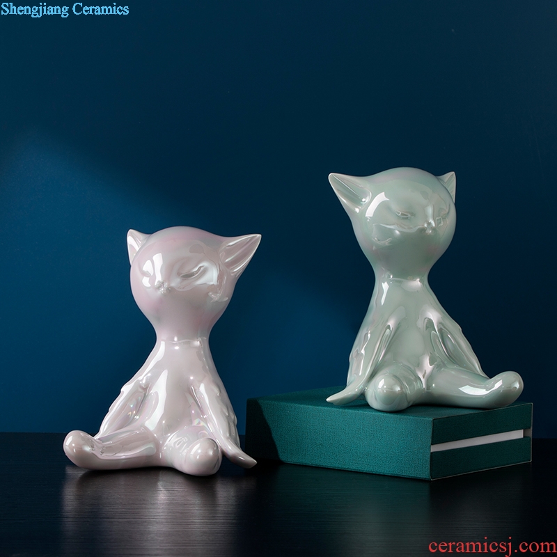 Cat finches creative tea pet home decoration ceramic tea set tea ceremony decorative furnishing articles