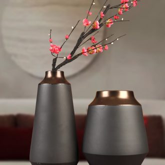 Jingdezhen ceramic vase sitting room flower arranging furnishing articles furnishing articles two-piece contracted household pottery desktop number in China