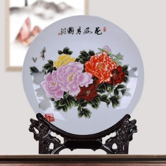 Jingdezhen ceramics pastel blue and white porcelain decoration decoration plate of a modern home act the role ofing handicraft furnishing articles gifts