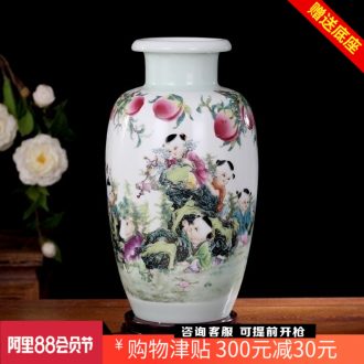 Jingdezhen lad offer celebration ceramic vase household living room office study Chinese dried flowers flower arrangement furnishing articles