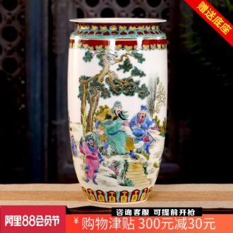 Jingdezhen ceramic hand-painted guan yu tackled receive furnishing articles home sitting room vase mesa study Chinese calligraphy and painting