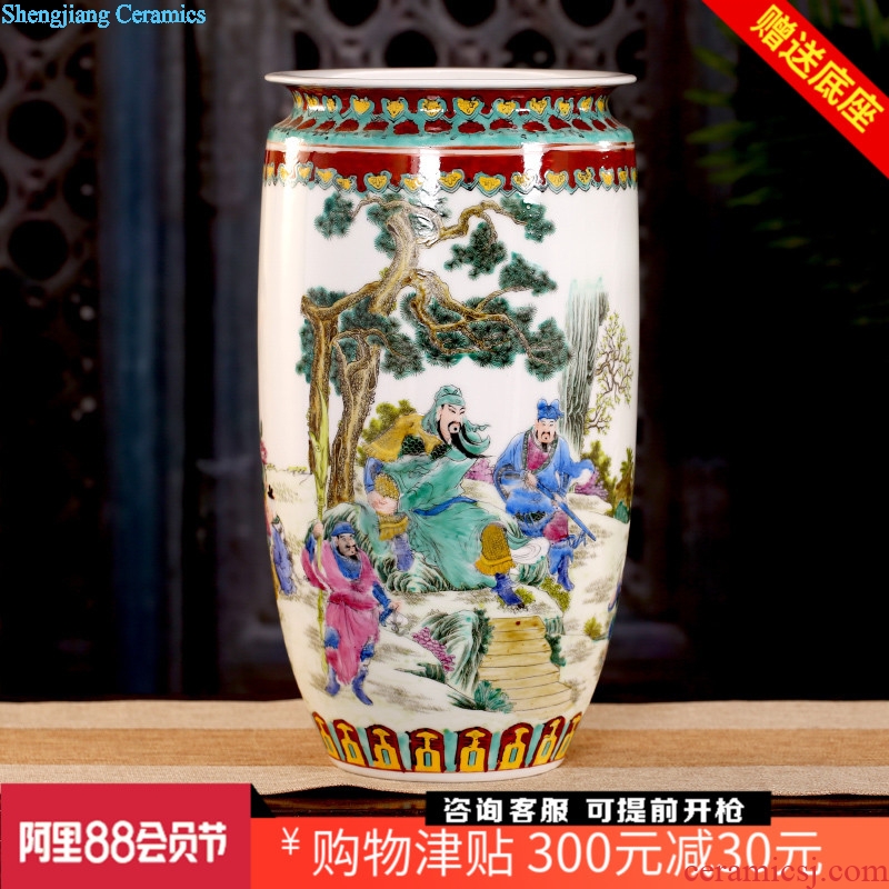 Jingdezhen ceramic hand-painted guan yu tackled receive furnishing articles home sitting room vase mesa study Chinese calligraphy and painting