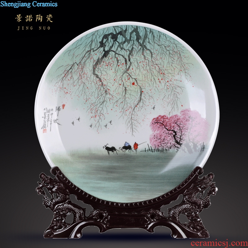 New Chinese style classical jingdezhen ceramics hang dish decorate dish hand-painted sat dish sitting room craft gift decoration furnishing articles