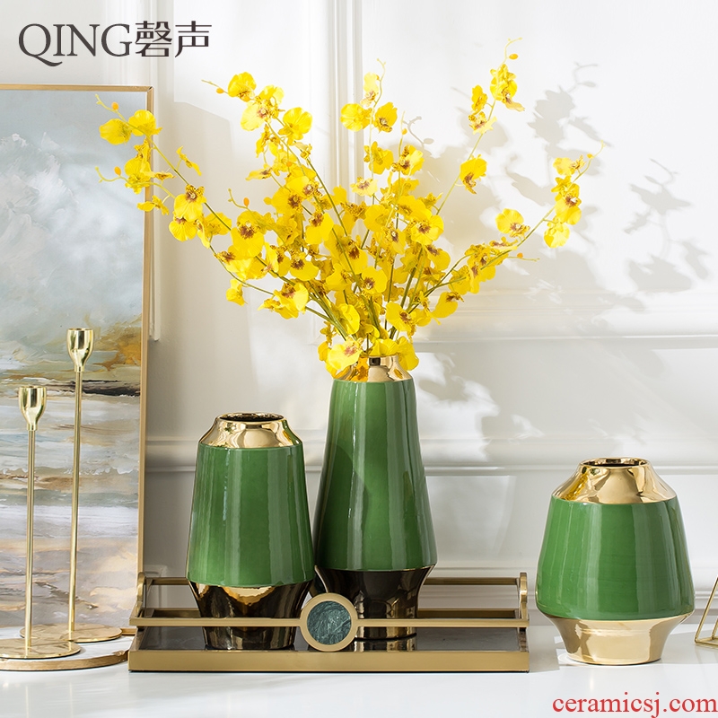 New Chinese style living room flower arranging jingdezhen ceramic vase furnishing articles contracted Europe type desktop vase decoration arranging flowers