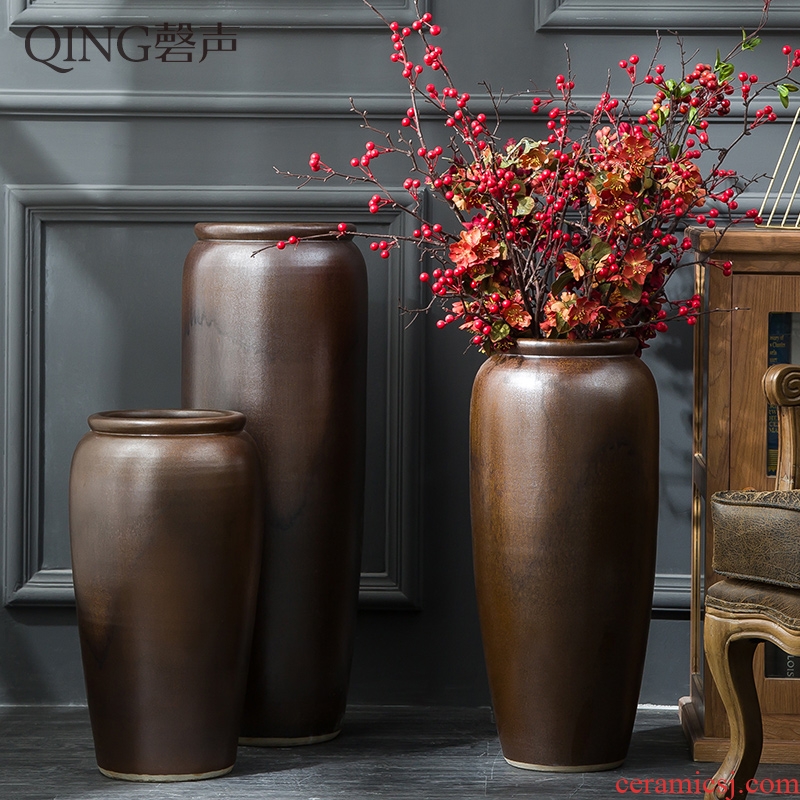 Large vases, jingdezhen ceramic furnishing articles sitting room the hotel Chinese flower arranging dried flowers porcelain clay restoring ancient ways