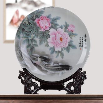 Jingdezhen ceramics well-off sat dish sitting room of Chinese style household decoration decoration decoration plate