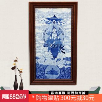 Jingdezhen ceramic blue and white figure of Buddha hand-painted porcelain plate painter hangs a picture murals in the sitting room porch decoration