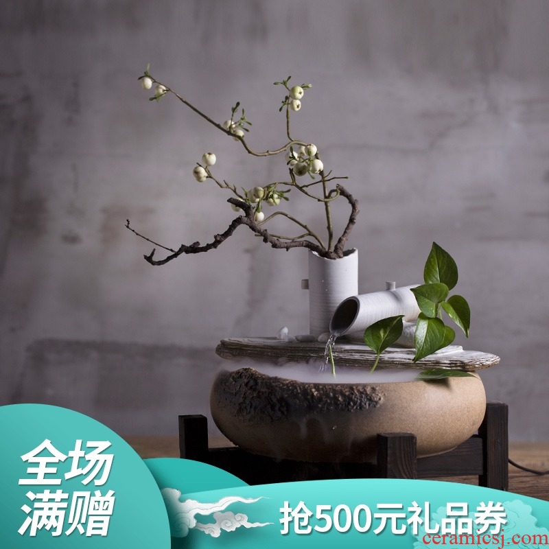 Million kilowatt/hall ceramic water furnishing articles feng shui plutus humidifier water language of flowers open household to decorate the living room