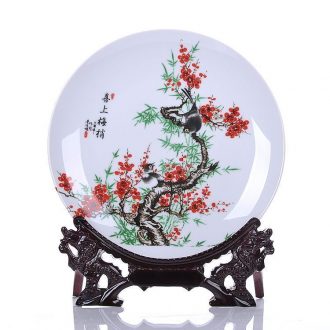 Jingdezhen ceramics decoration plate creative living room of Chinese style household adornment handicraft furnishing articles wedding gift
