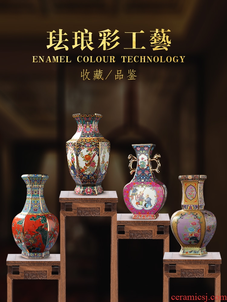 Jingdezhen ceramics vase furnishing articles of Chinese flower arranging office sitting room wine rich ancient frame TV ark adornment