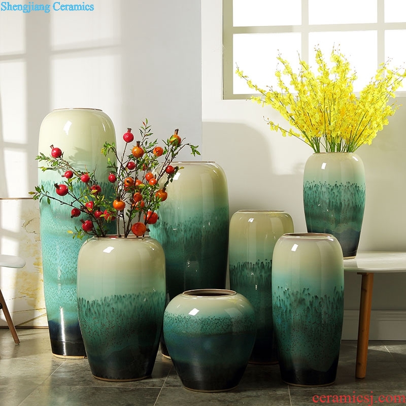 Nordic landing big vase furnishing articles European contemporary and contracted hotel ceramic emerald green stores sitting room adornment flower arrangement