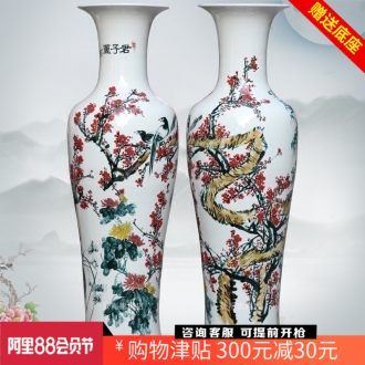 Jingdezhen ceramics hand-painted pastel gentleman figure of large vase household adornment sitting room hotel furnishing articles