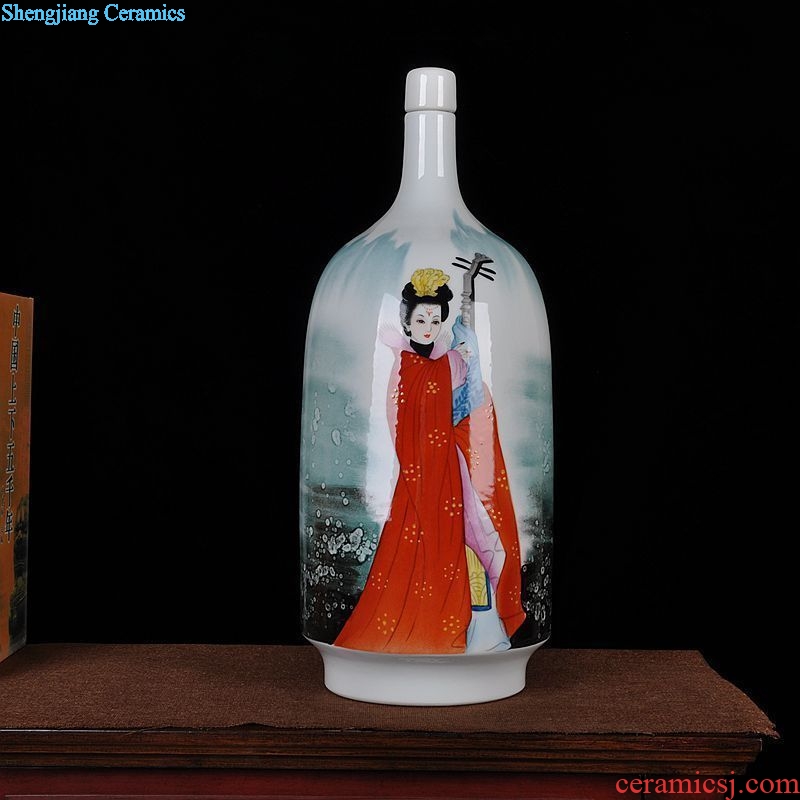 Scene, jingdezhen ceramics hand-painted costume wine home decoration crafts are the four most beautiful women