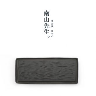 Mr Nan shan rhyolitic black pottery tea tray ceramic Japanese tea table dry tea tray contracted kung fu tea tray