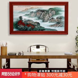 Jingdezhen ceramic hand-painted thousand high cliff autumn porcelain plate painting the sitting room living room sofa setting wall adornment that hang a picture