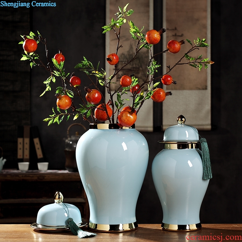 New Chinese jingdezhen blue tank general furnishing articles sitting room porch mesa table flower between example club floral organ