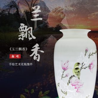 Jingdezhen ceramics hand-painted painting of flowers and medium sitting room porch TV ark new Chinese vase furnishing articles dried flower arranging flowers