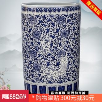 Jingdezhen ceramics bound branch lotus large vases, sitting room of Chinese style household furnishing articles decorations study calligraphy and painting to receive goods